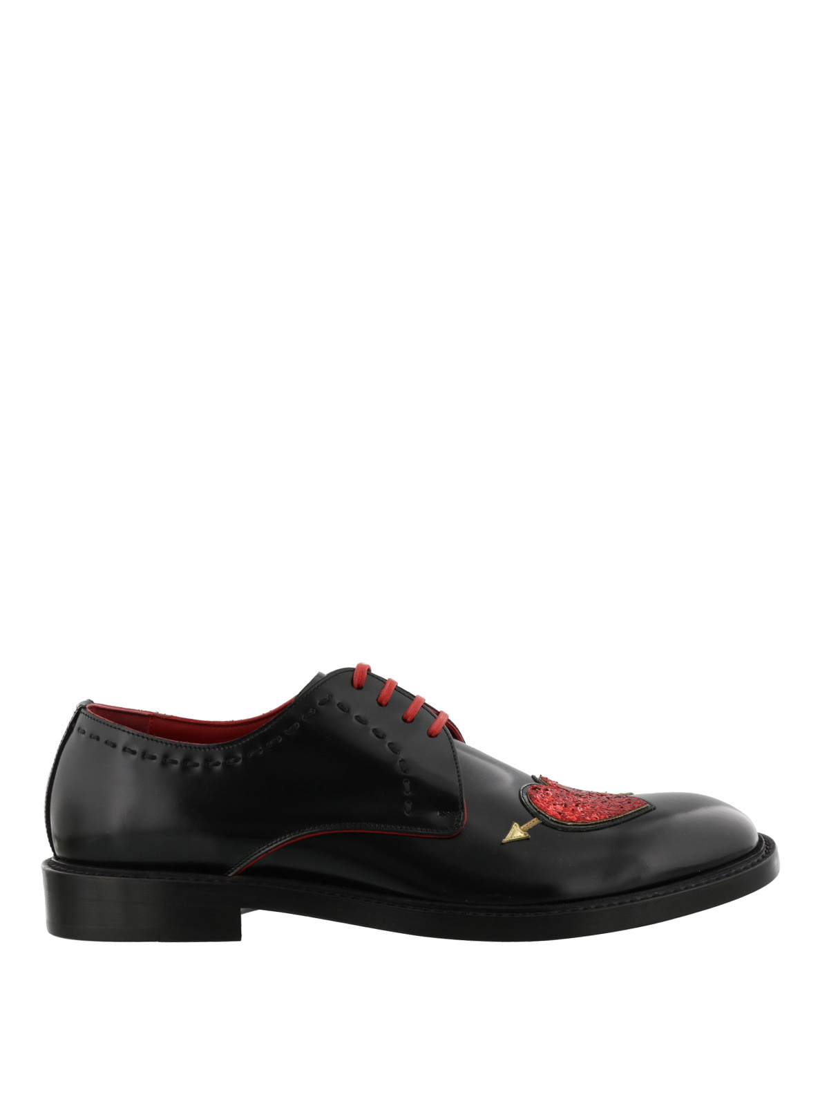 Lace-ups shoes Dolce & Gabbana - Glitter heart patch Derby shoes -  A10208AI70889650