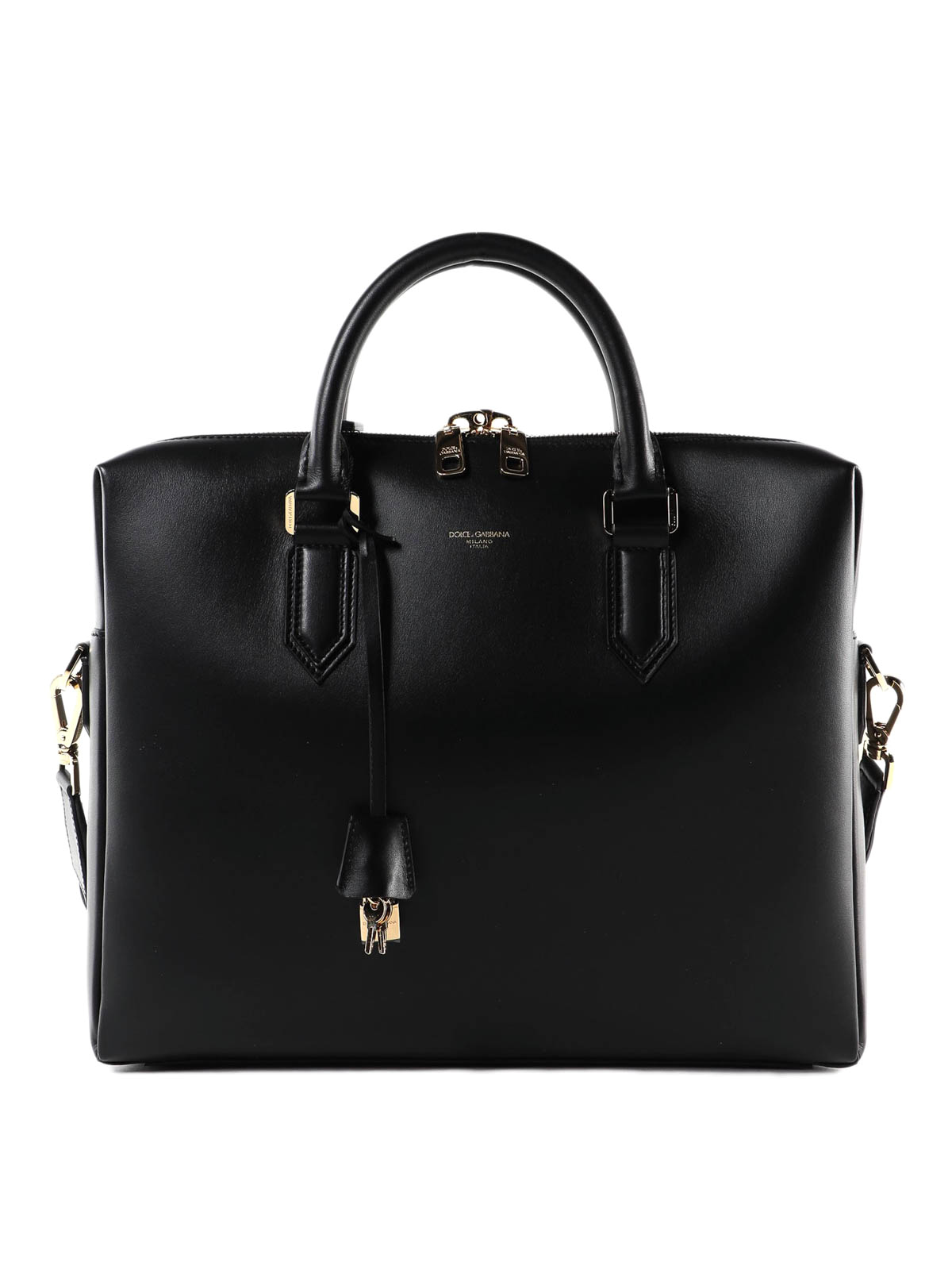 Dolce E Gabbana Mens Black Leather Briefcase Atterley Men Accessories Bags Laptop Bags 