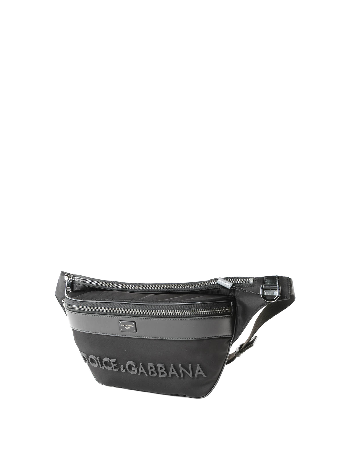 Belt bags Dolce & Gabbana - Black nylon logo belt bag - BM1660AZ6758B956