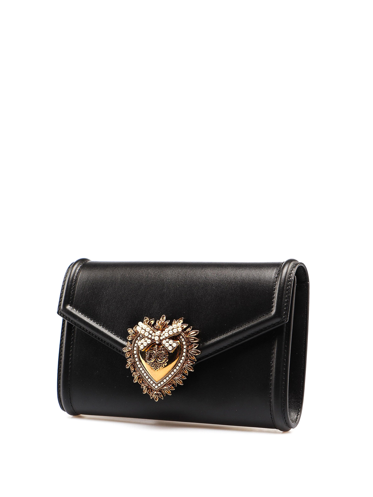 Belt bags Dolce & Gabbana - Devotion black smooth leather belt bag -  BB6706AV89380999