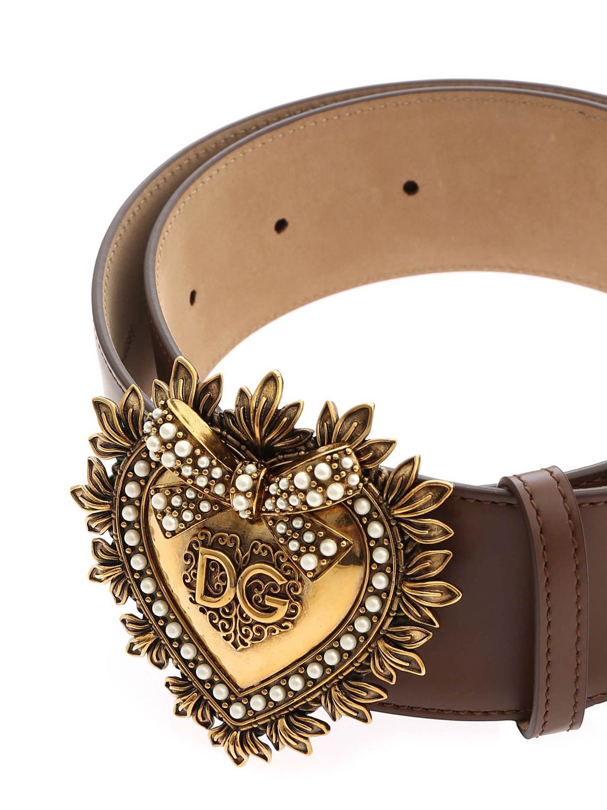 Dolce & Gabbana - Devotion belt in brown - belts - BE1316AK8618N128