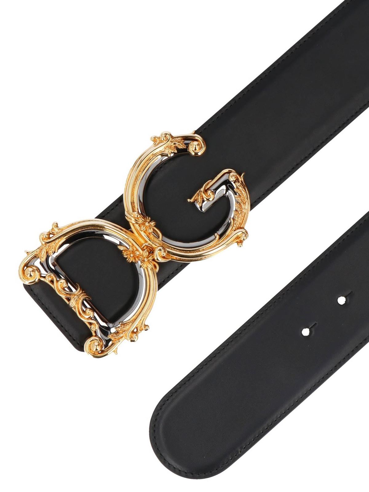 Belts Dolce & Gabbana - DG Baroque logo belt in black - BE1336AZ83180999