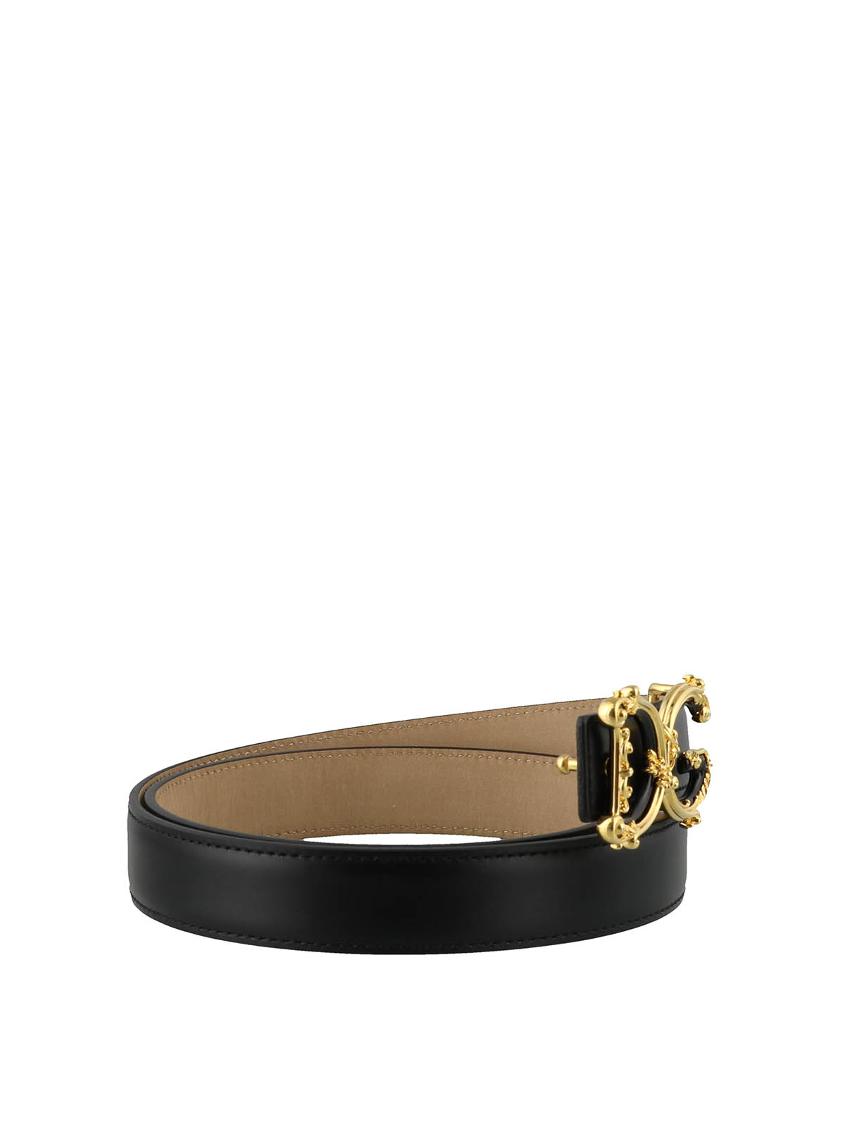 Belts Dolce & Gabbana - Leather belt with baroque buckle - BE1348AX09580999
