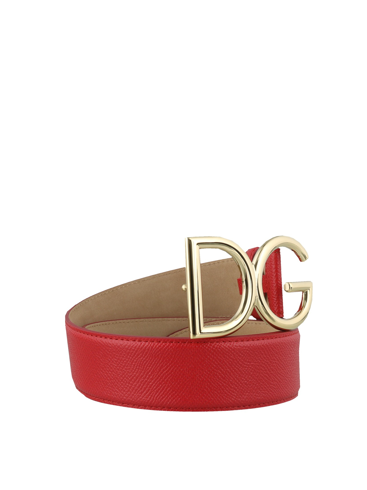 Belts Dolce & Gabbana - Red Dauphine leather belt - BE1331A100180303