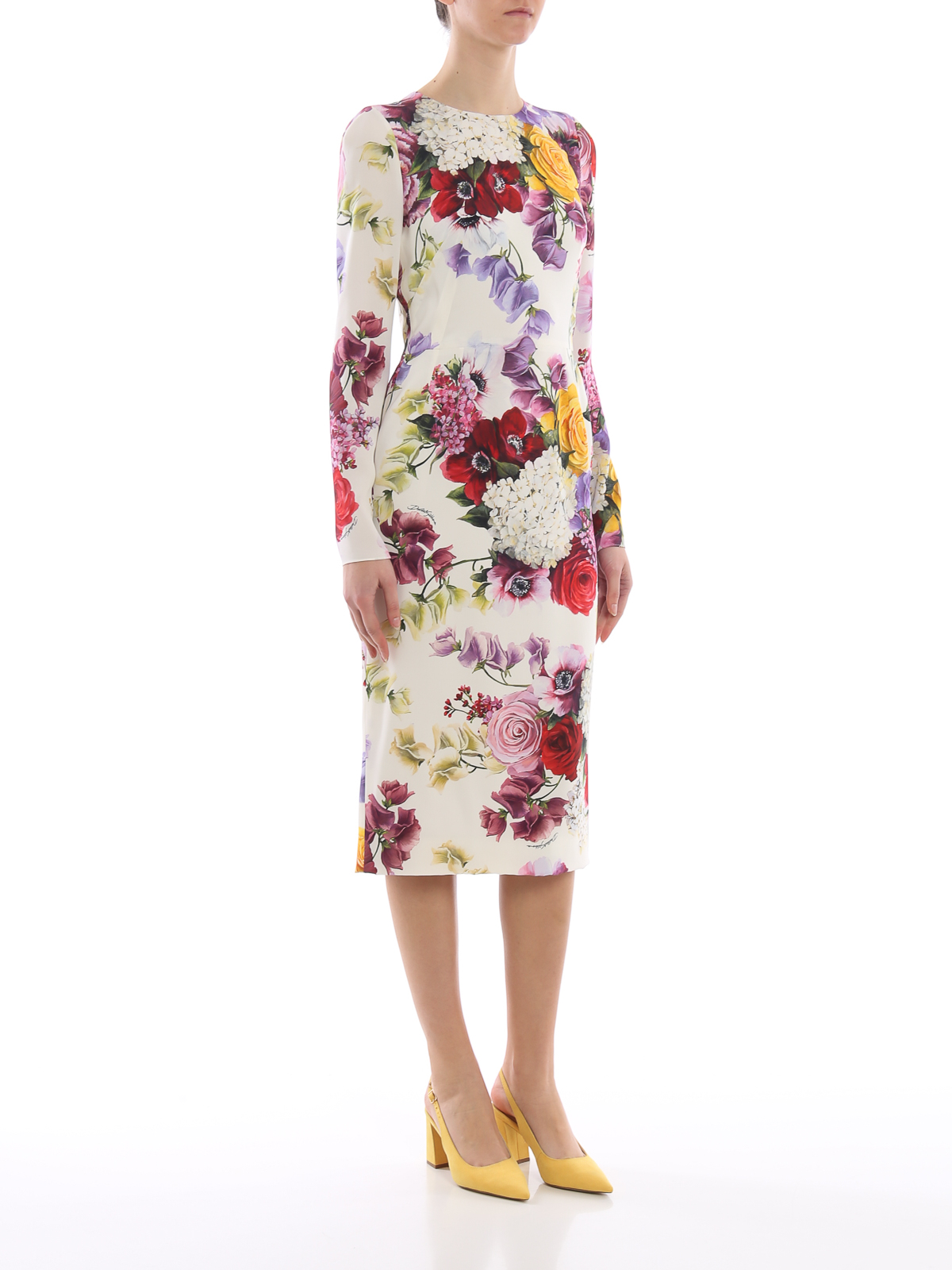 Cocktail dresses Dolce & Gabbana - Floral print stretch silk sheath dress -  F66V7TFSAX3HAW86