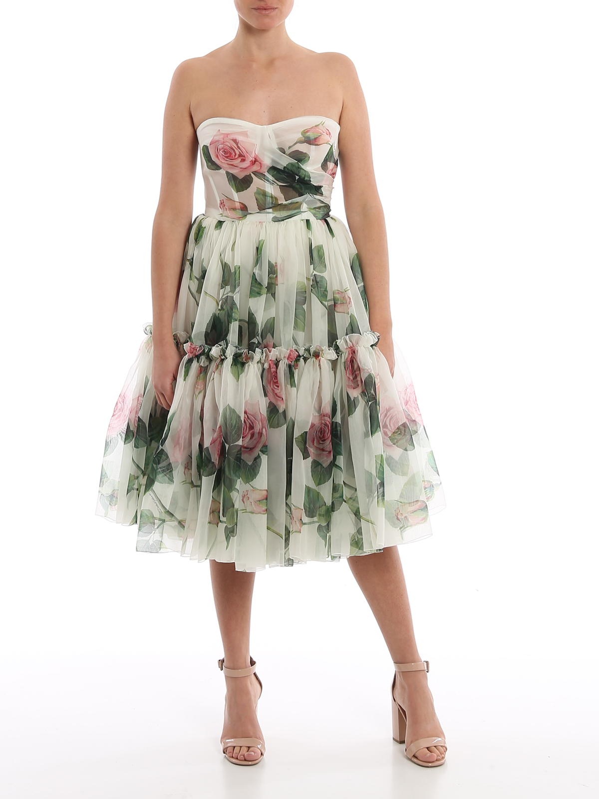Tropical Rose printed midi dress ...