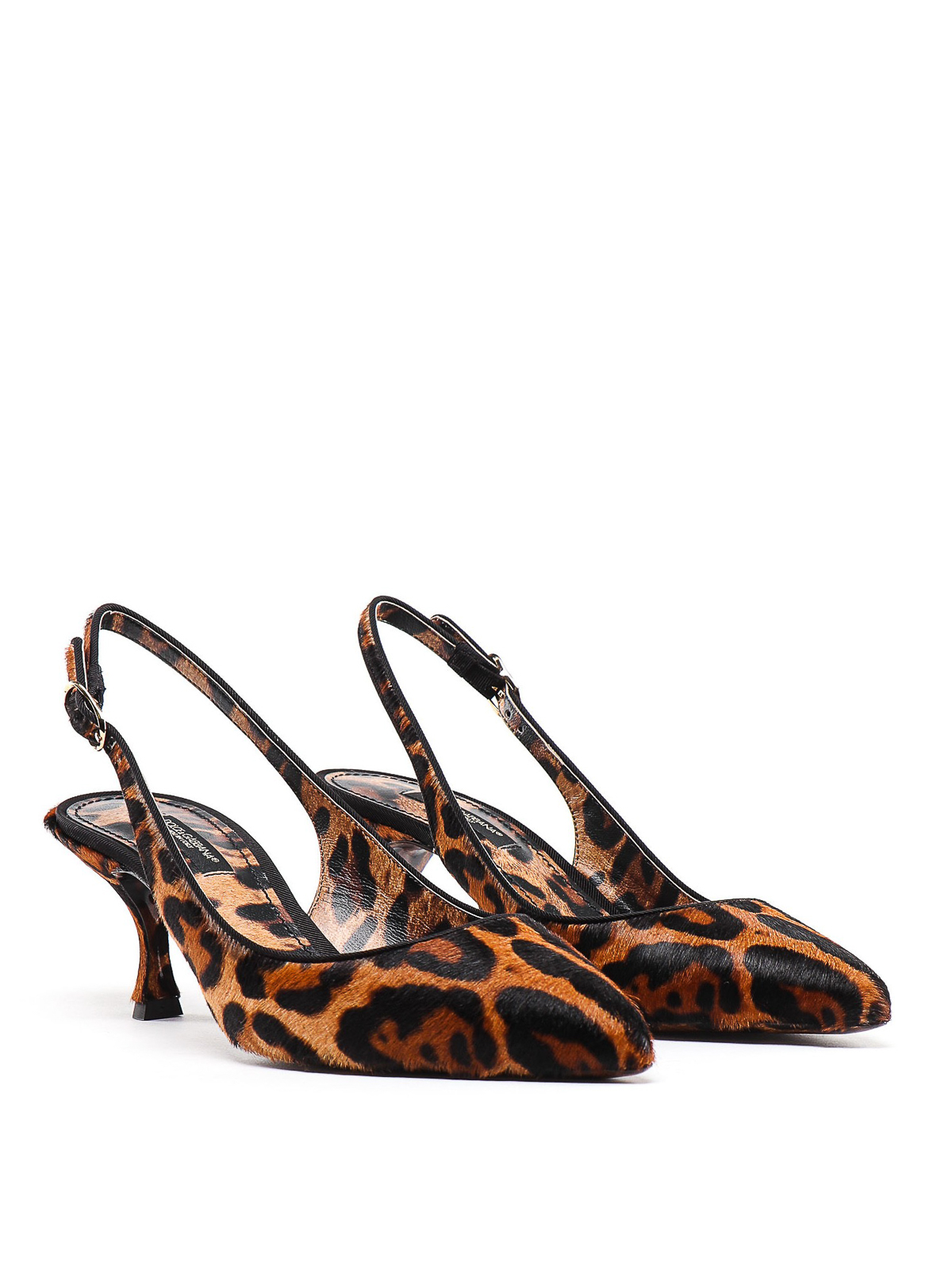 Court shoes Dolce & Gabbana - Leo print calf hair slingback pumps 