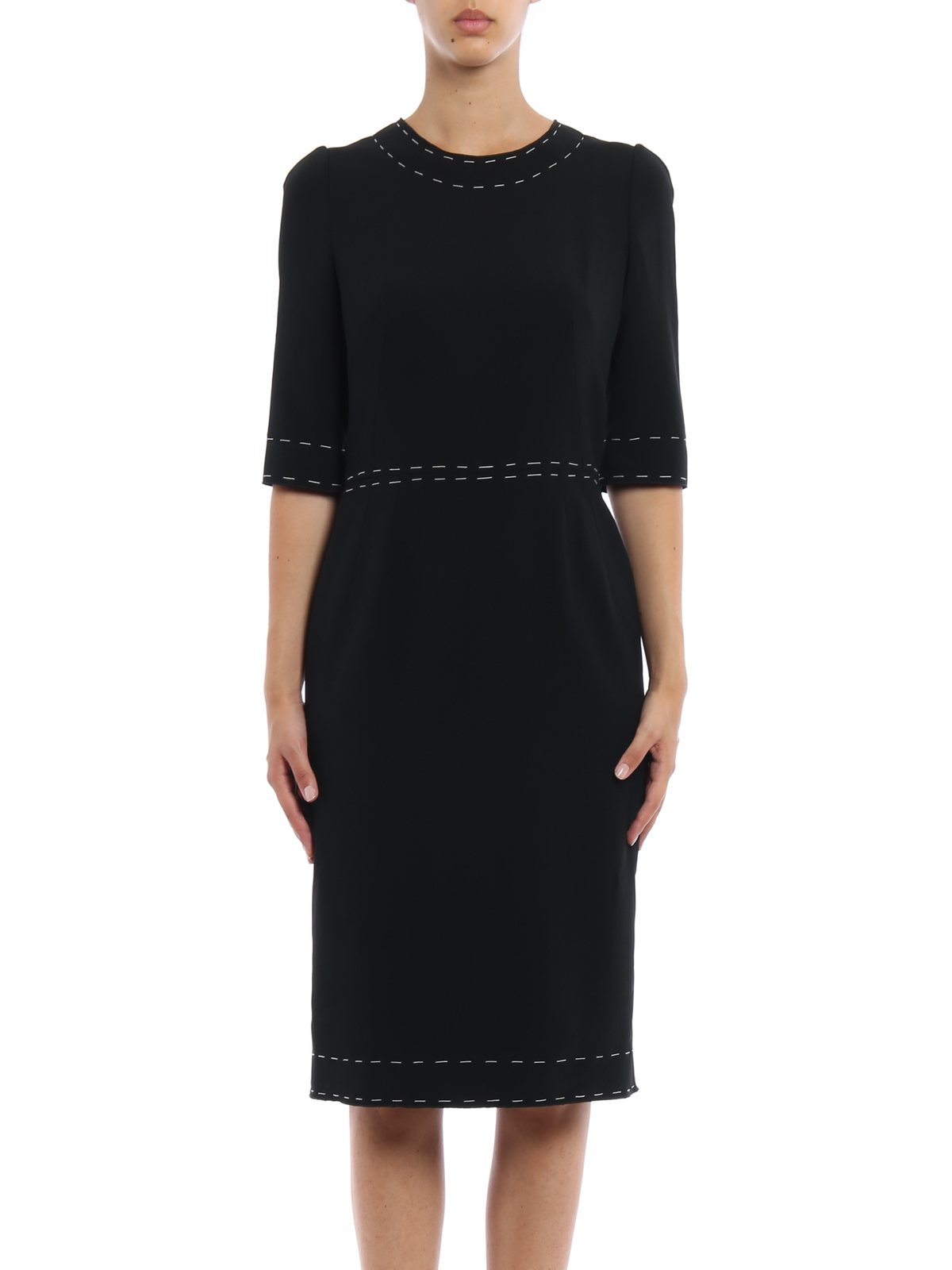 Abiti al ginocchio Dolce \u0026 Gabbana - Tubino bon ton in crepe -  F66B6TFURDVN0000