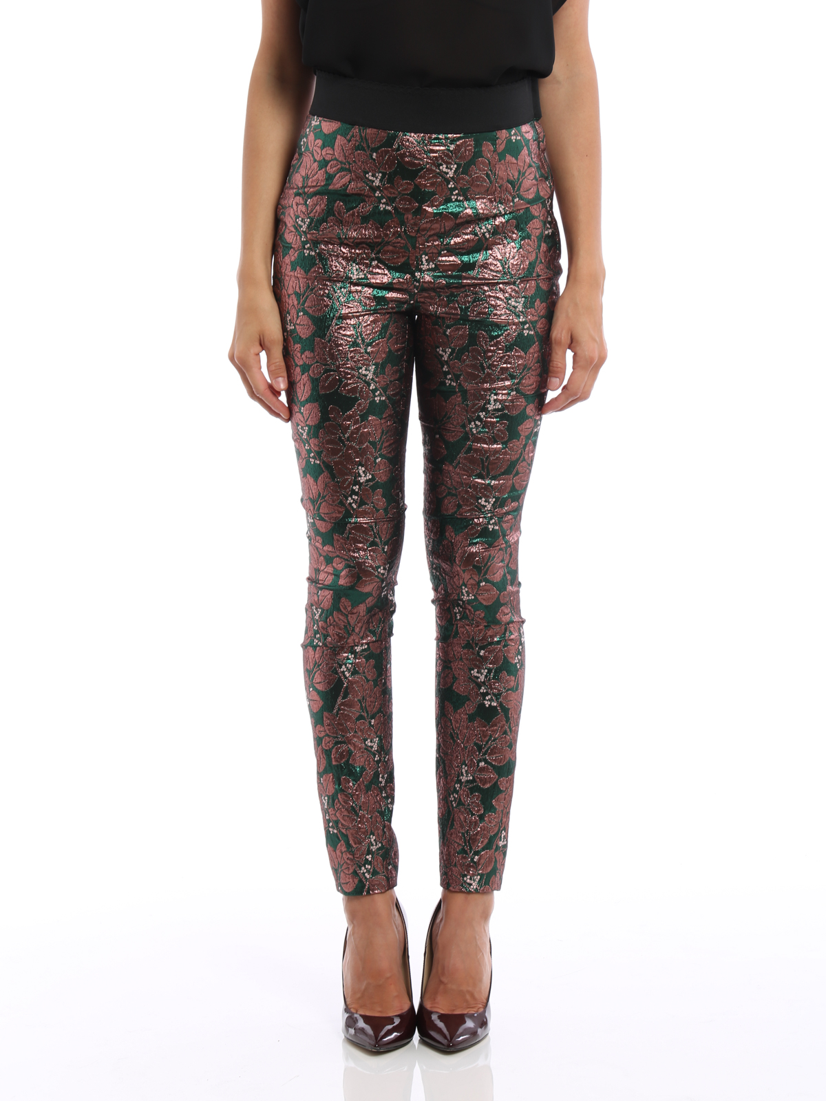 Leggings Dolce & Gabbana - Iridescent brocade cigarette pants ...