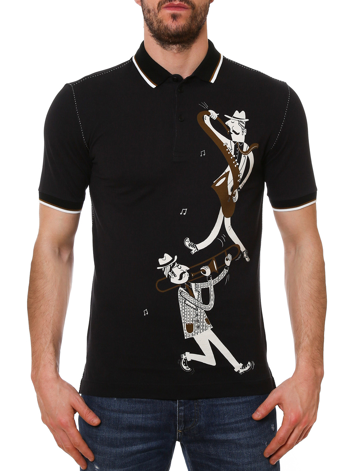 Polo shirts Dolce & Gabbana Jazz inspired polo shirt G8GZ8TFP737HN655