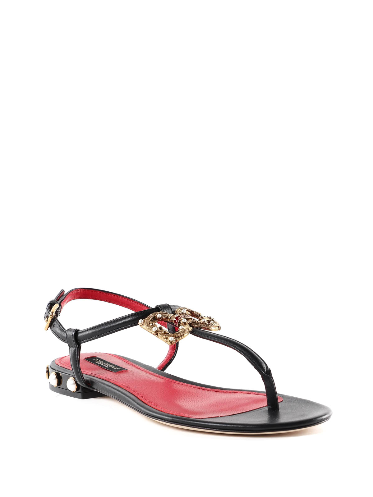 DG Amore leather thong sandals 
