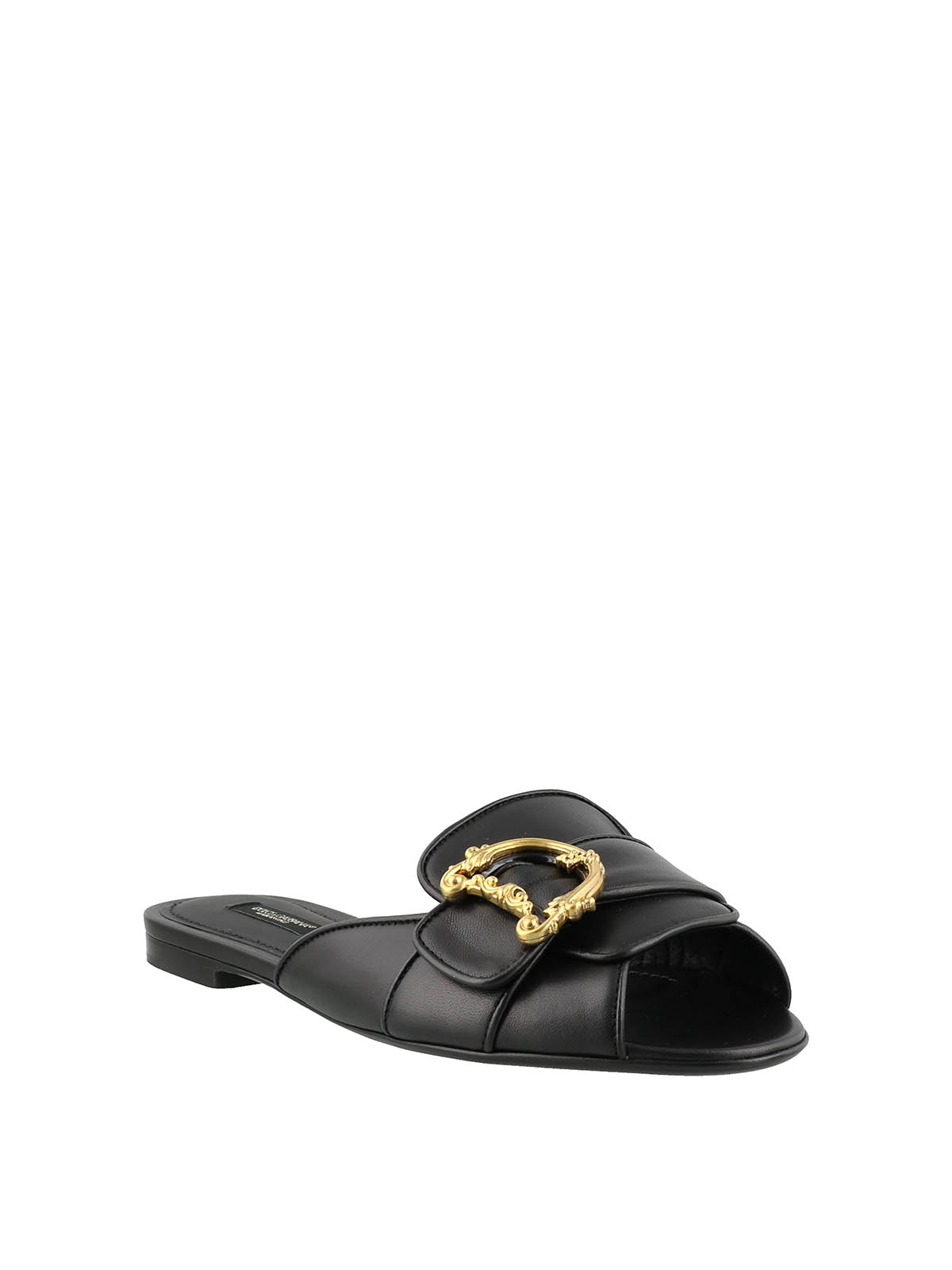 Sandals Dolce & Gabbana - Leather sandals with baroque D&G logo -  CQ0324AX19180999