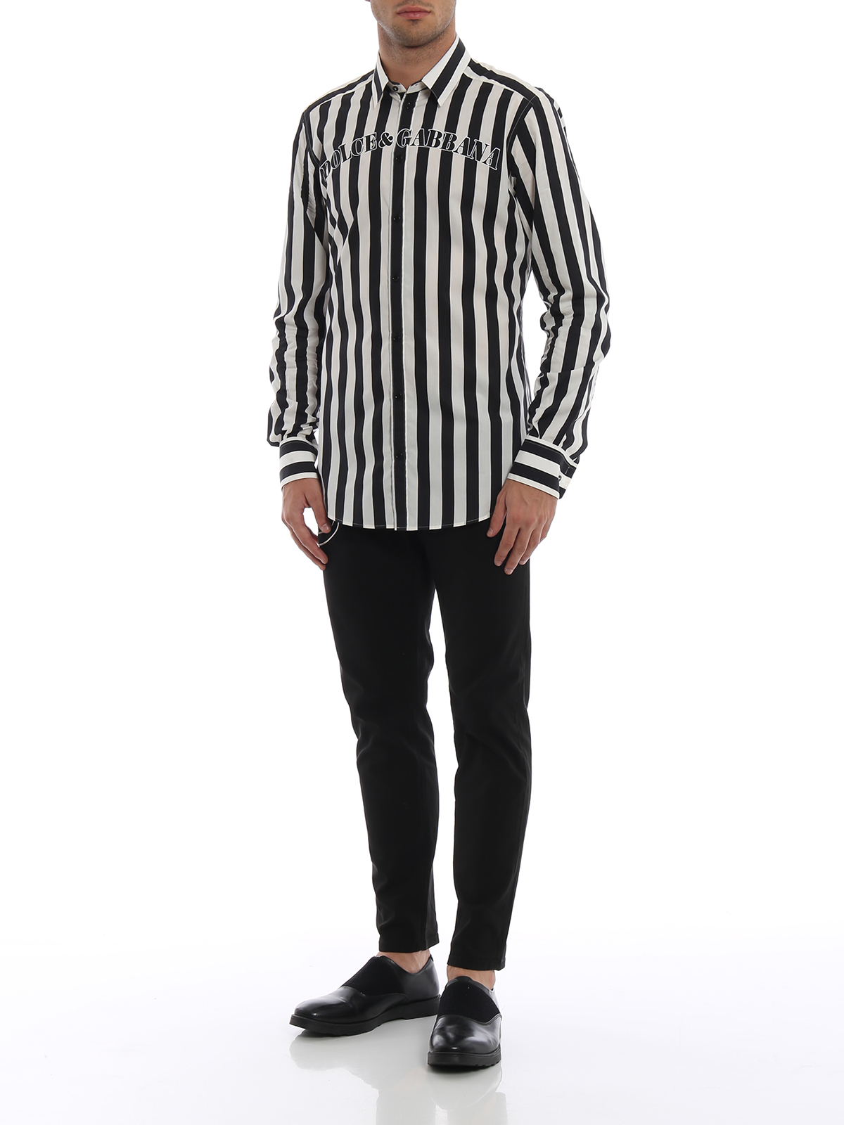 Shirts Dolce & Gabbana - Baseball-inspired striped shirt - G5EJ0TFS5RBHWGVN