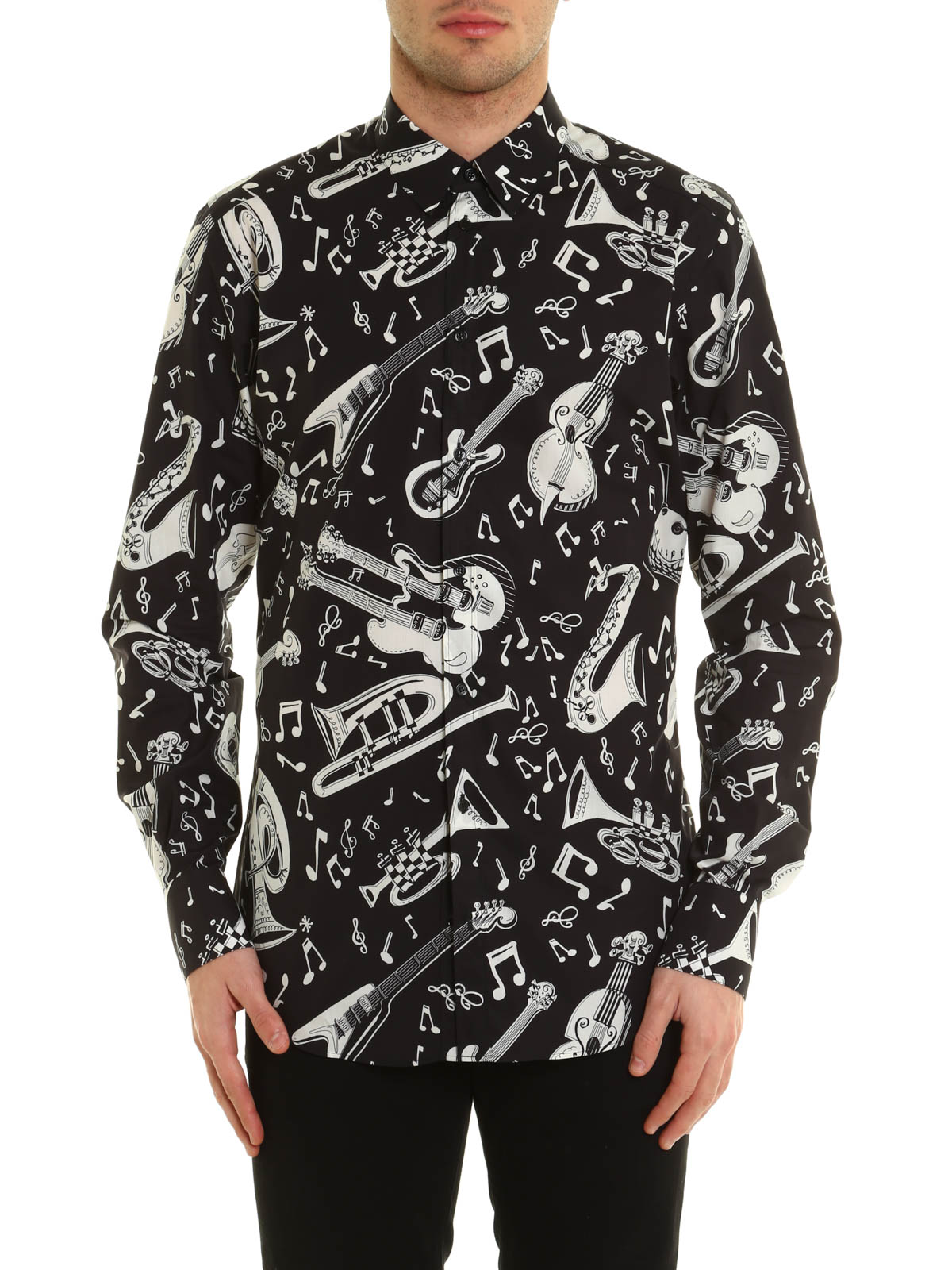 `dark side` printed shirt Coton Dolce & Gabbana pour homme en coloris Noir Homme Chemises Chemises Dolce & Gabbana 