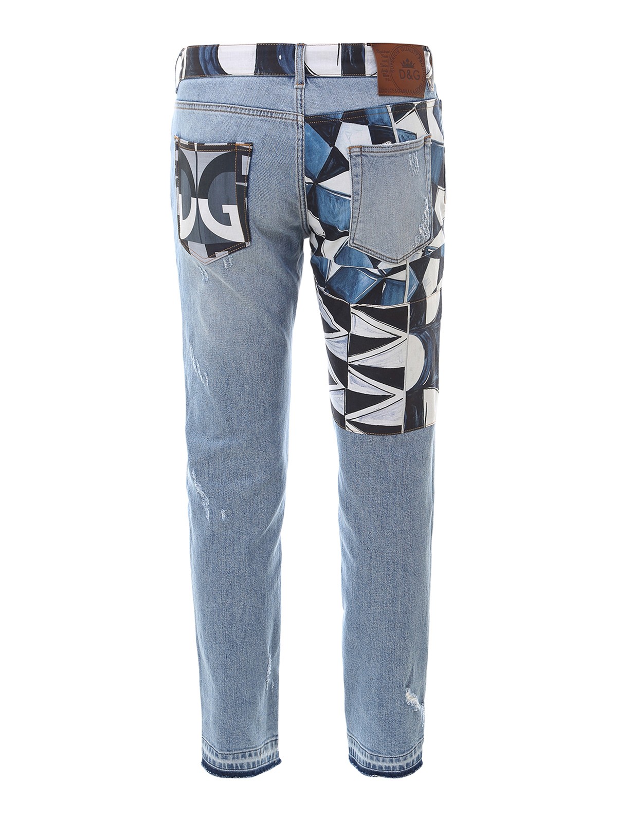 Dolce & Gabbana - Patchwork jeans - straight leg jeans - GWP8LDG8CN3S90001