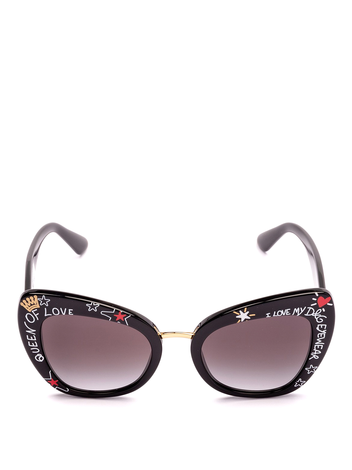 Sunglasses Dolce & Gabbana - Graffiti print acetate cat eye sunglasses -  DG431931808G