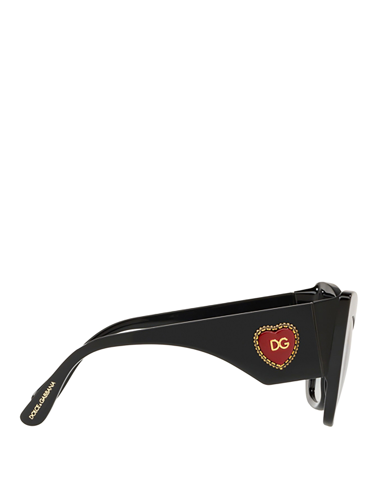 Heart logo black cat eye sunglasses 