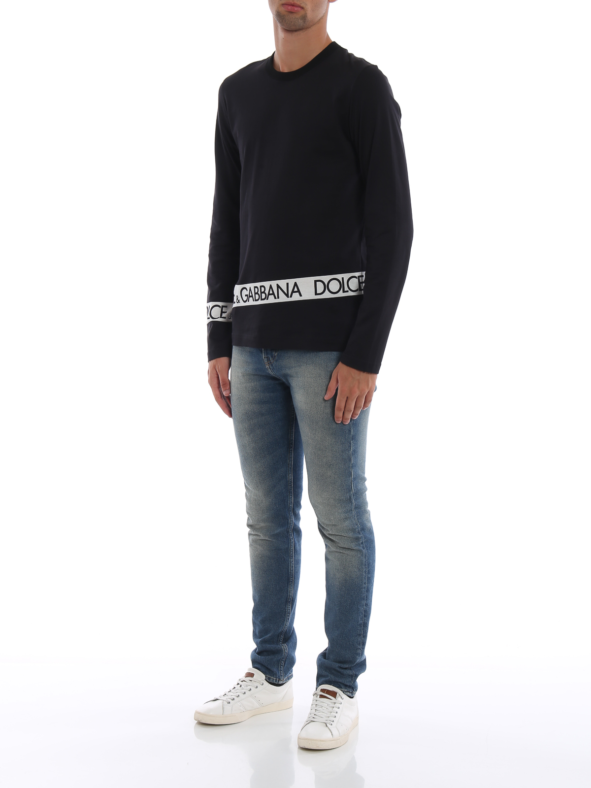 T-shirts Dolce & Gabbana - #DGMILLENNIALS long sleeve black cotton 