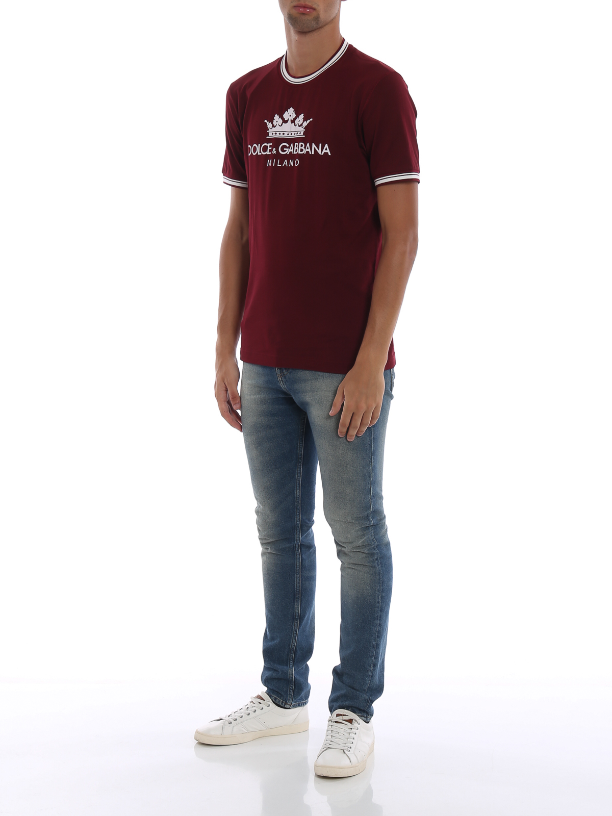 T-shirts Dolce & Gabbana - #DGMILLENNIALS printed dark red cotton Tee -  G8IR4TFU7EQR0369