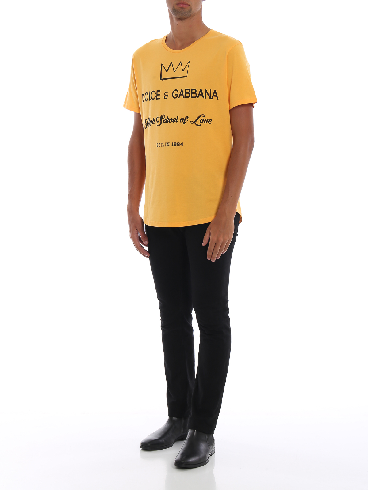 dolce gabbana yellow t shirt