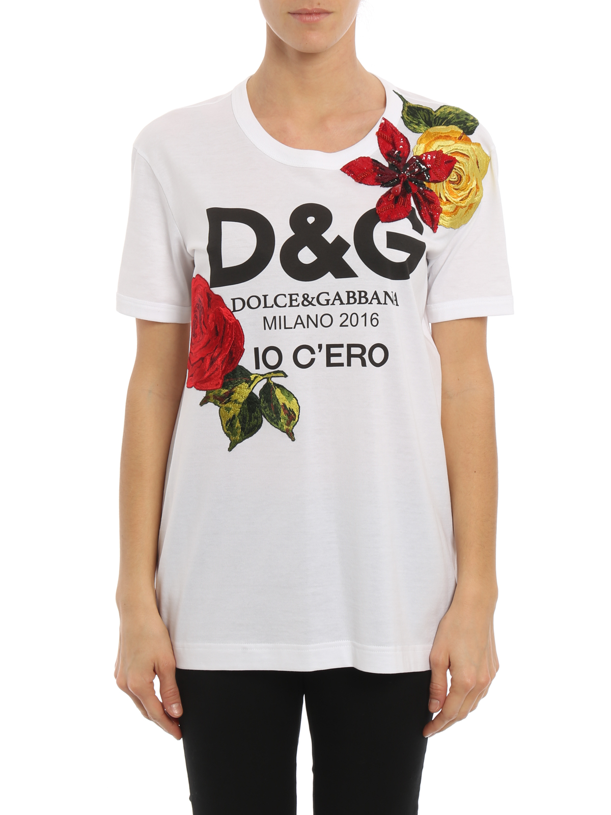 Tシャツ Dolce & Gabbana - Tシャツ Io C'Ero - 白 - F8I47ZHP7MJHWC03
