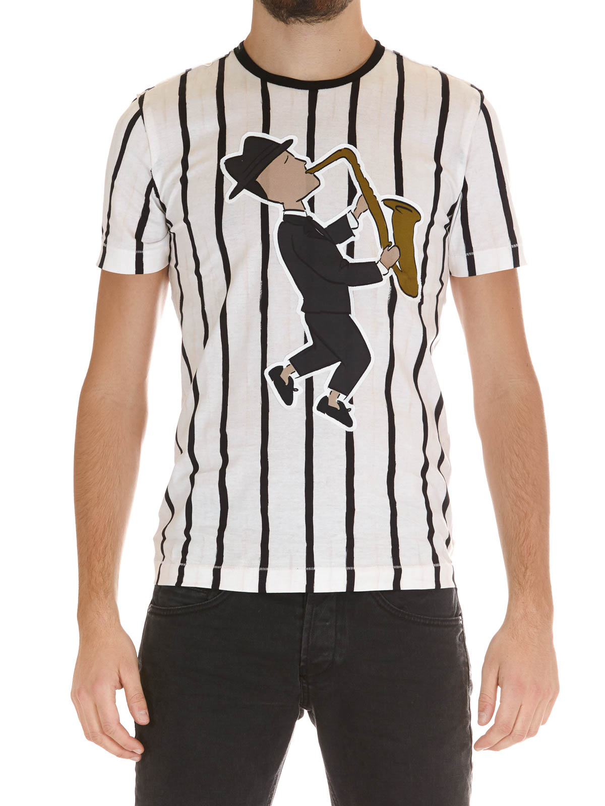 T-shirts Dolce & Gabbana - Saxophonist patch jersey T-shirt 
