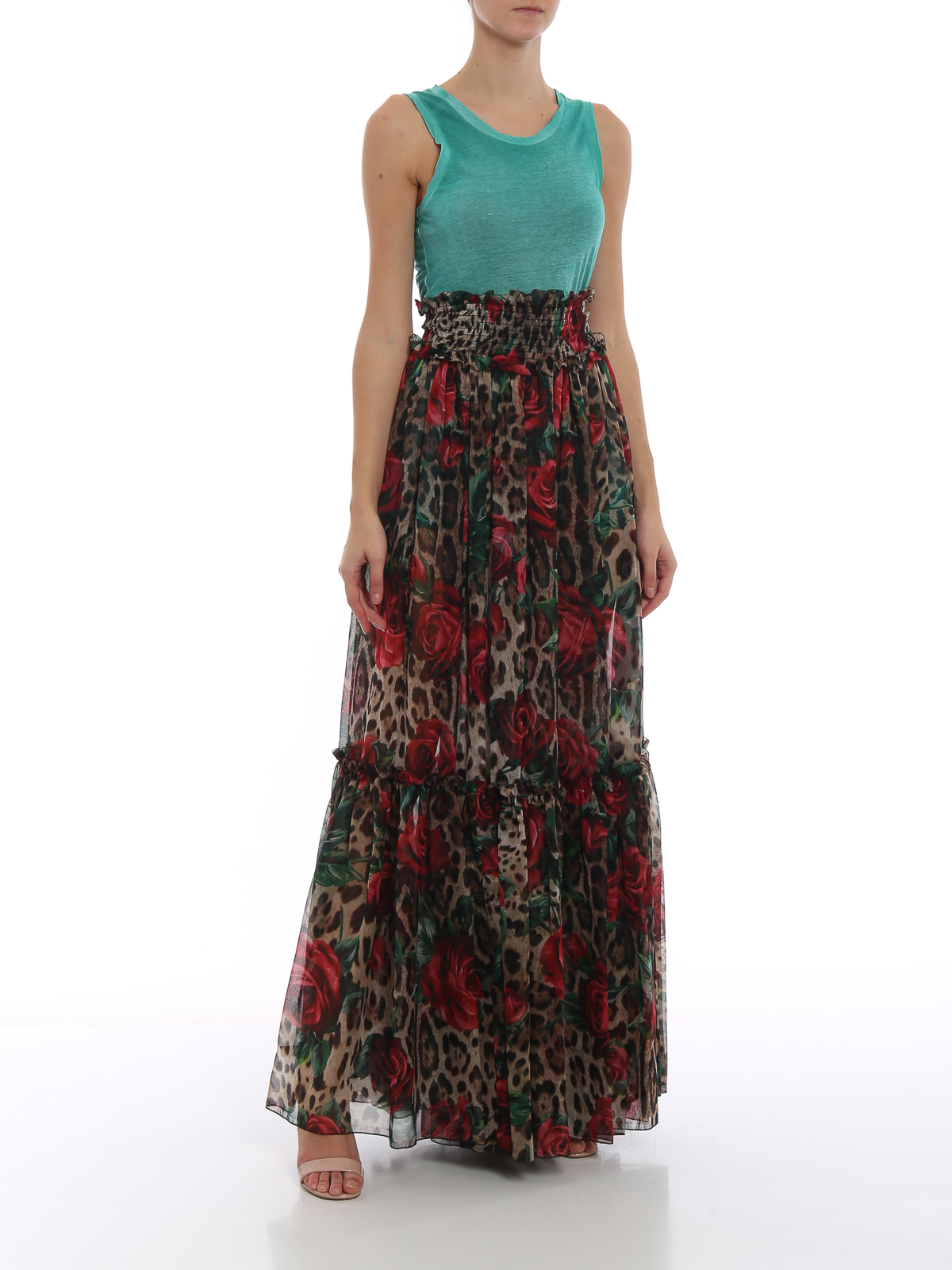 Pantaloni sartoriali Dolce \u0026 Gabbana - Gonna pantalone in chiffon di seta  stampato - FTBA7THS1Z0HKIRS