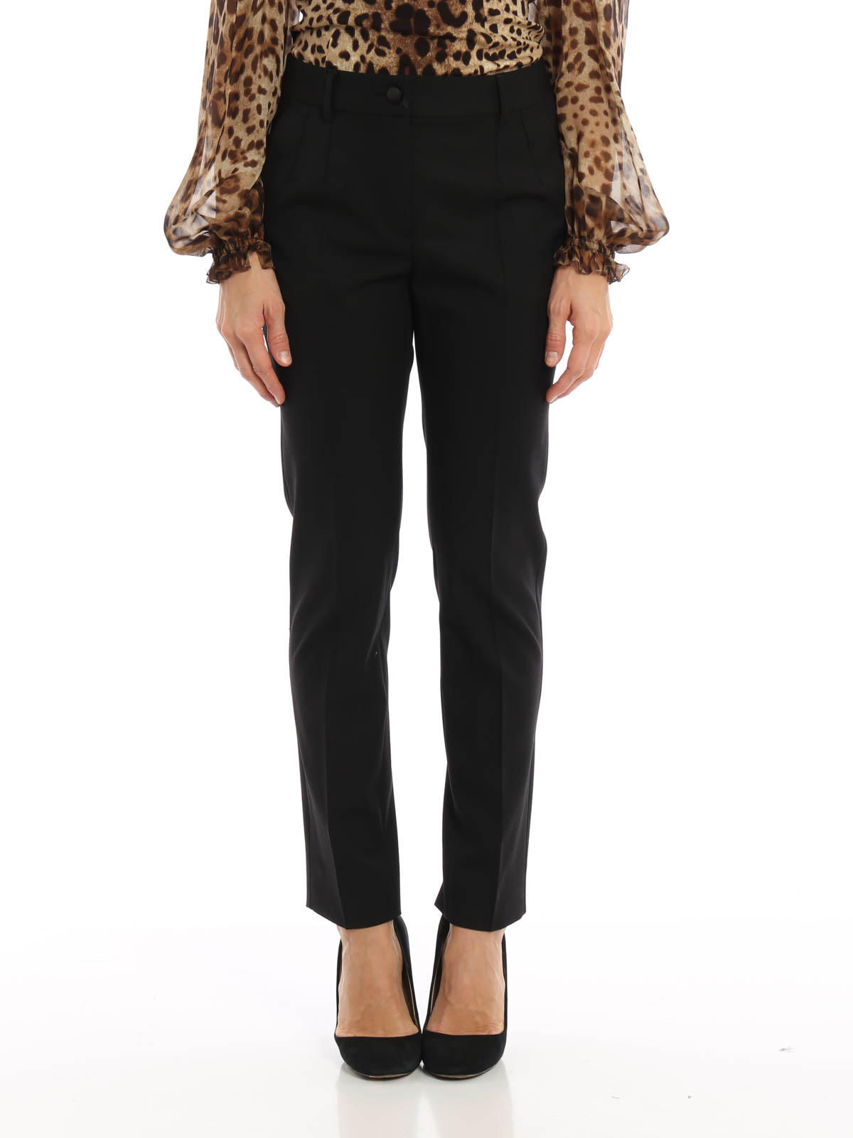Pantalones de sastrerìa Dolce \u0026 Gabbana - Pantalón De Vestir Negro Para  Mujer - FTAMUTFUCCSN0000