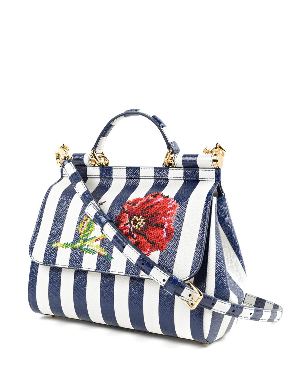 Totes bags Dolce & Gabbana - Sicily striped leather bag - BB6002AC6188Q600