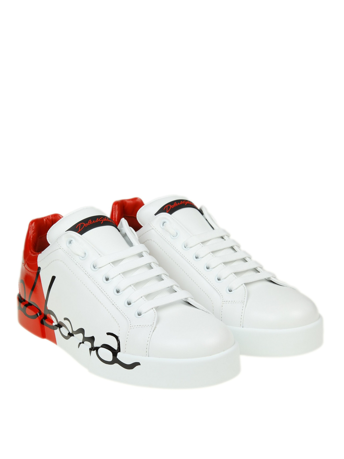 Damen Sneaker Dolce & Gabbana Sneaker Dolce & Gabbana Leder Portofino Sneakers in Weiß 