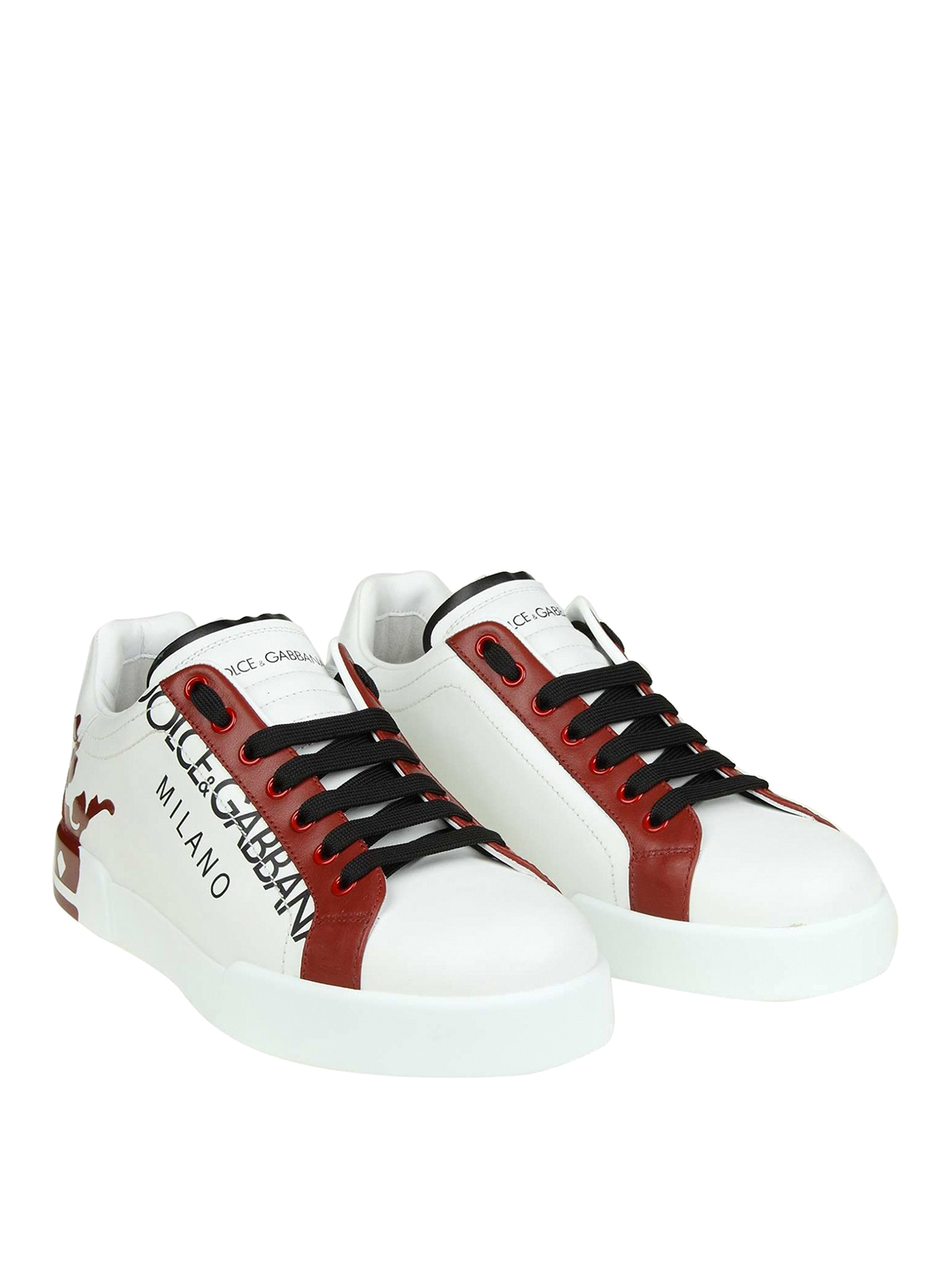 dolce & gabbana white red portofino sneakers