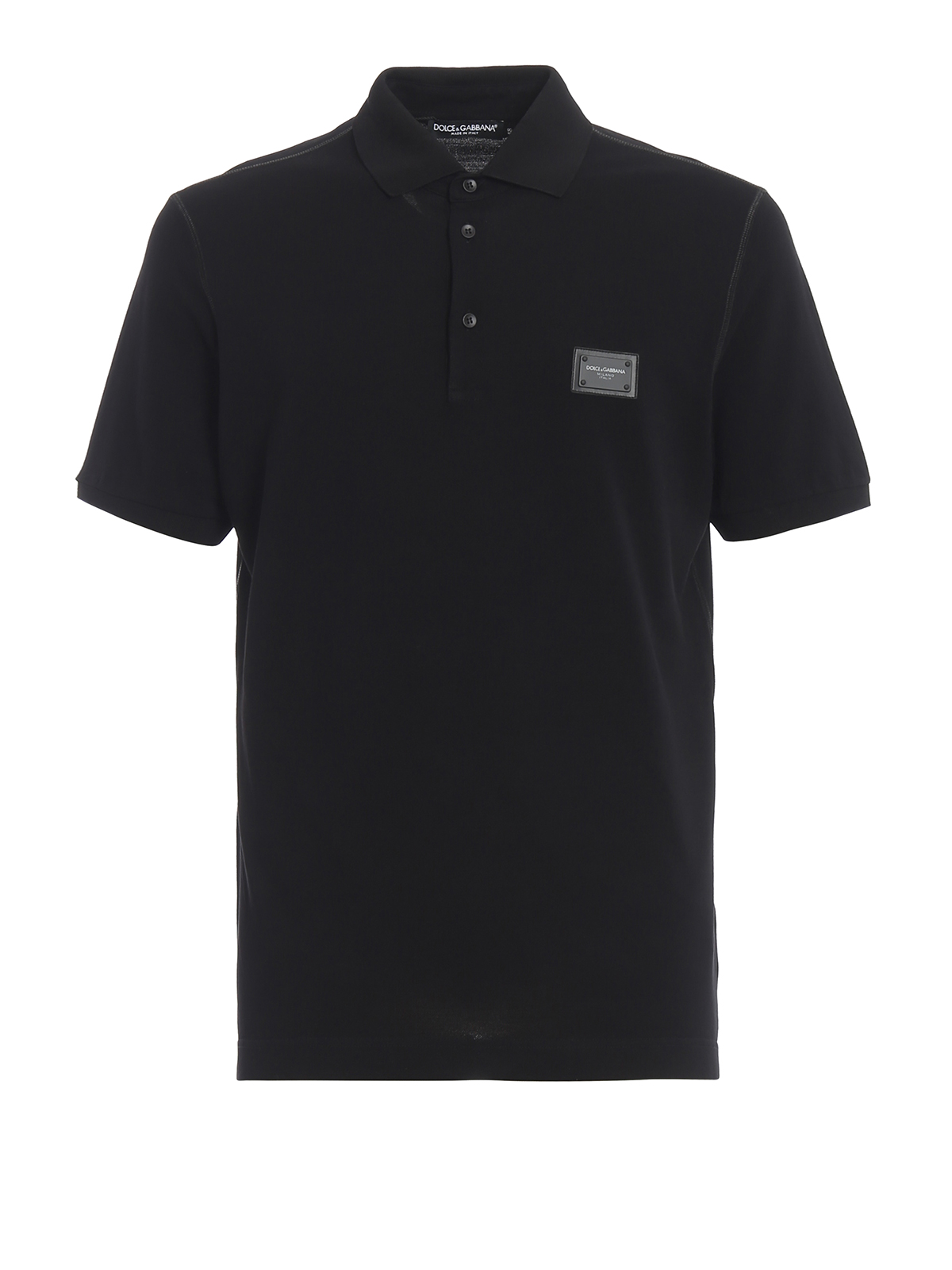 dolce and gabbana black polo shirt