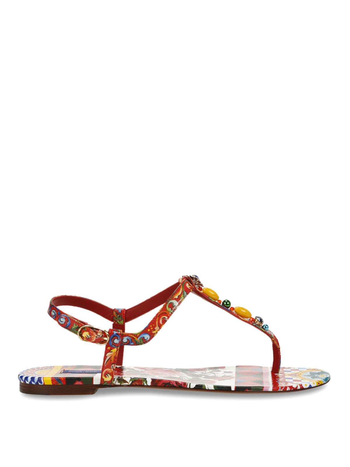 Sandals Dolce & Gabbana - Embellished thong sandals - CQ0114AG238HW680