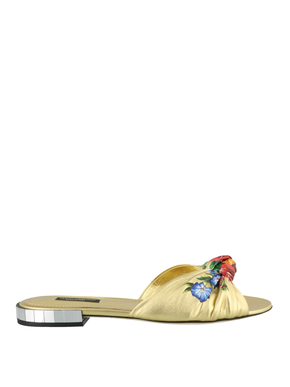 Sandals Dolce & Gabbana - Floral print leather slide sandals -  CQ0283AK931H0AA6