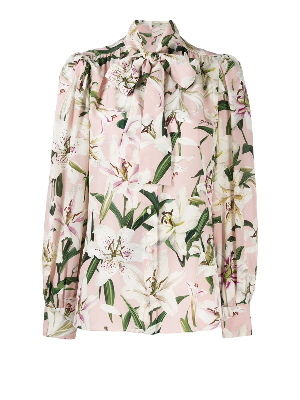 Shirts Dolce & Gabbana - Lilium print silk crepe de chine shirt ...