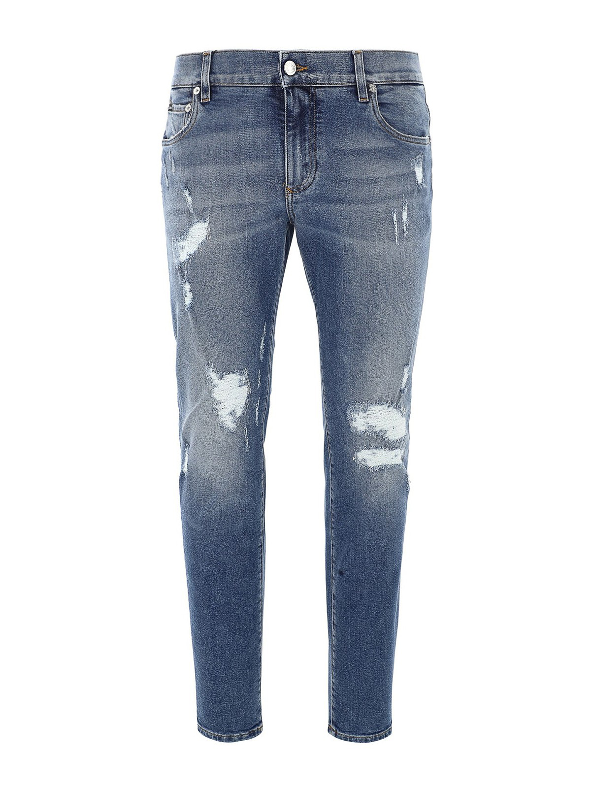 Skinny jeans Dolce & Gabbana - Destroyed detailed denim jeans ...