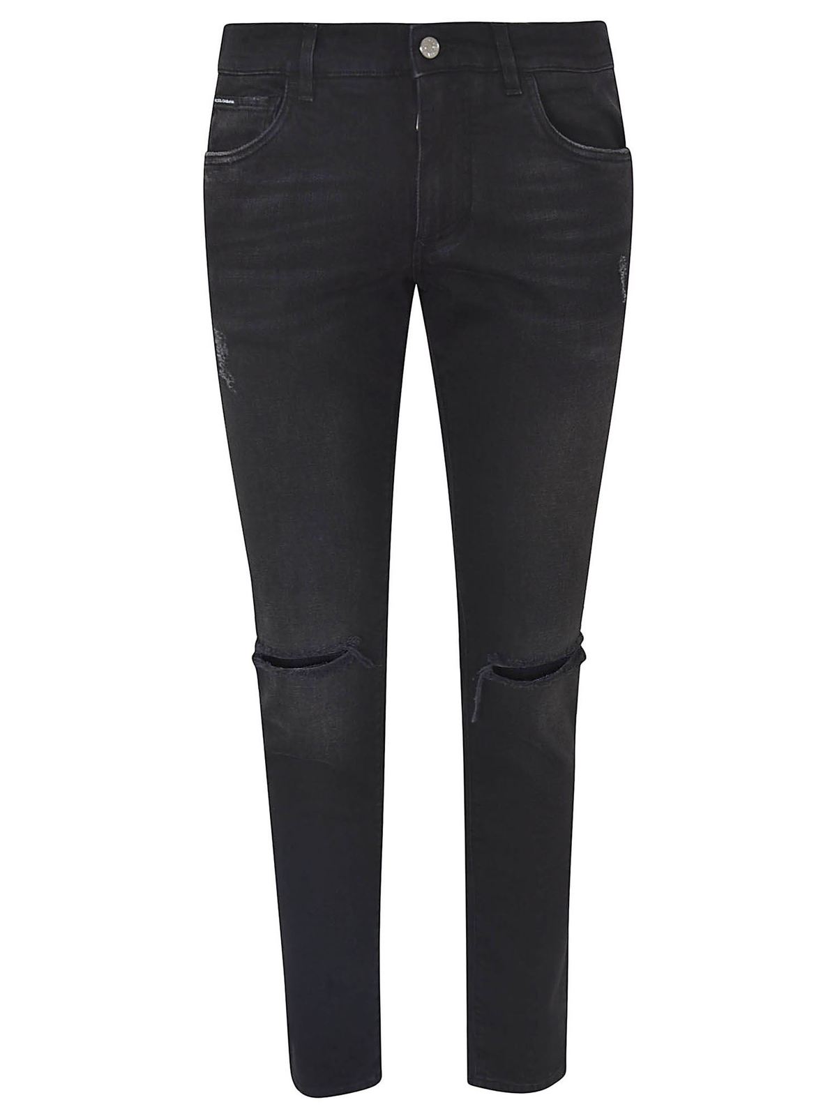 black straight ripped jeans