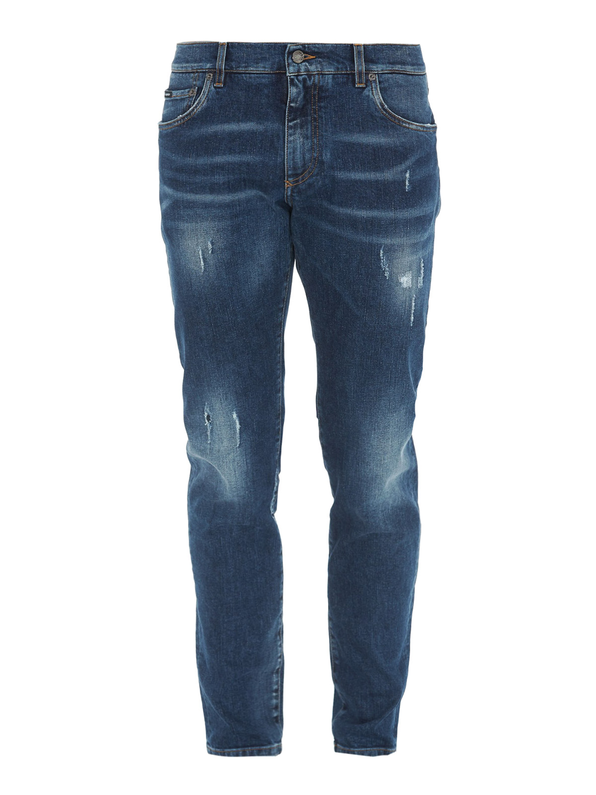 Dolce & Gabbana Scraped Faded Jeans In Medium Wash | ModeSens