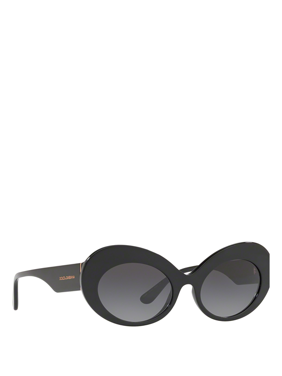 Sunglasses Dolce & Gabbana - Black acetate oval sunglasses - DG43455018G