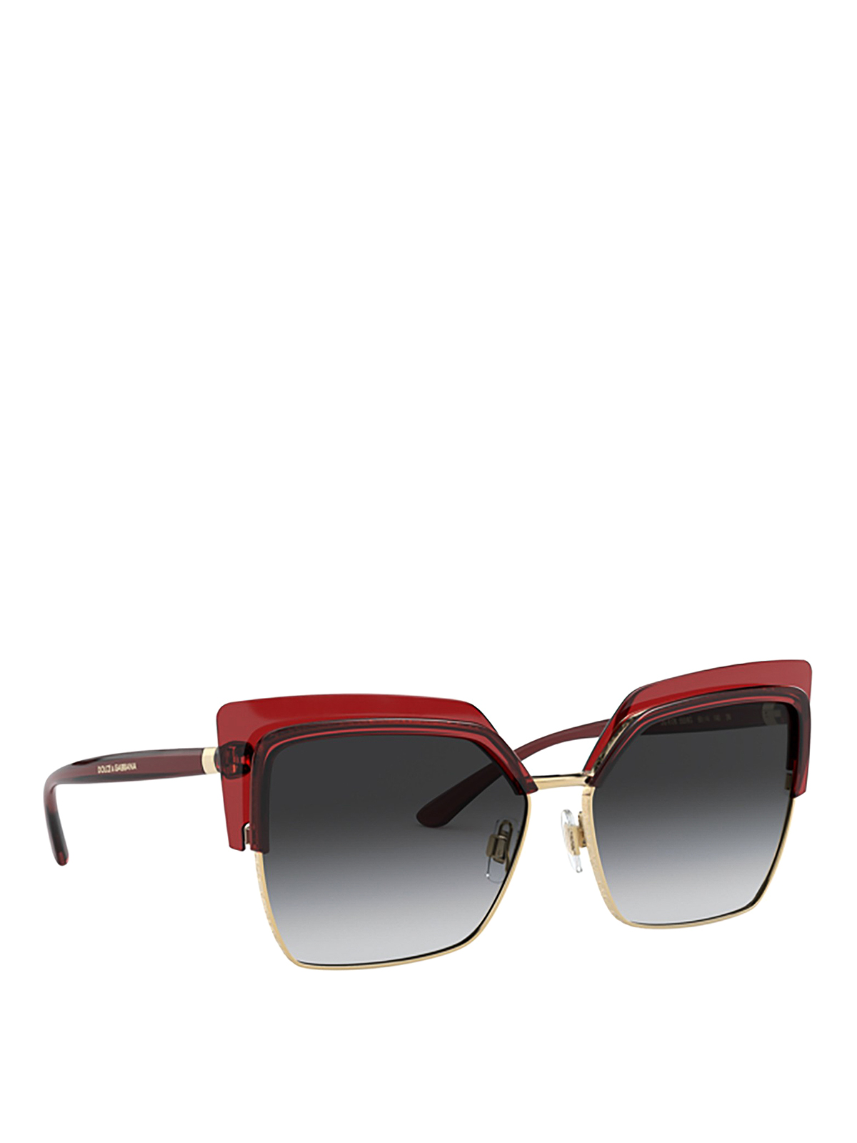DOLCE & GABBANA DOUBLE LINE RED SQUARED SUNGLASSES