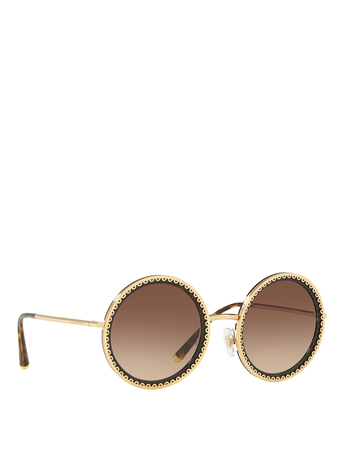 DOLCE & GABBANA EMBROIDERY EFFECT ROUND SUNGLASSES
