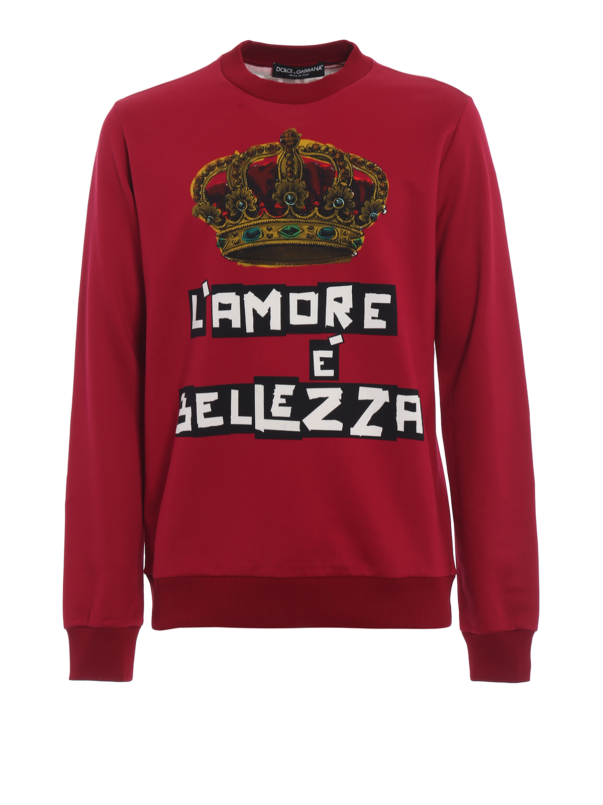 Sweatshirts & Sweaters Dolce & Gabbana - Crown print burgundy cotton  sweatshirt - G9JV8TFH7Y8HRS16