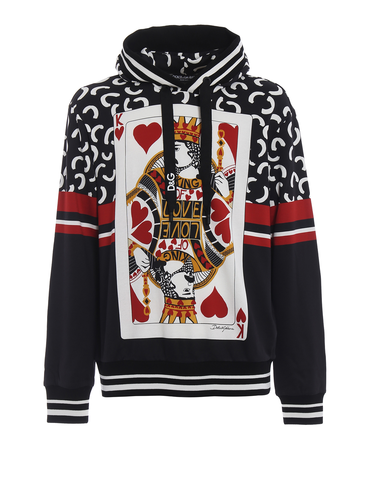 Sweatshirts & Sweaters Dolce & Gabbana - Kings of Hearts print cotton hoodie  - G9LD2TFH7OMHNP35