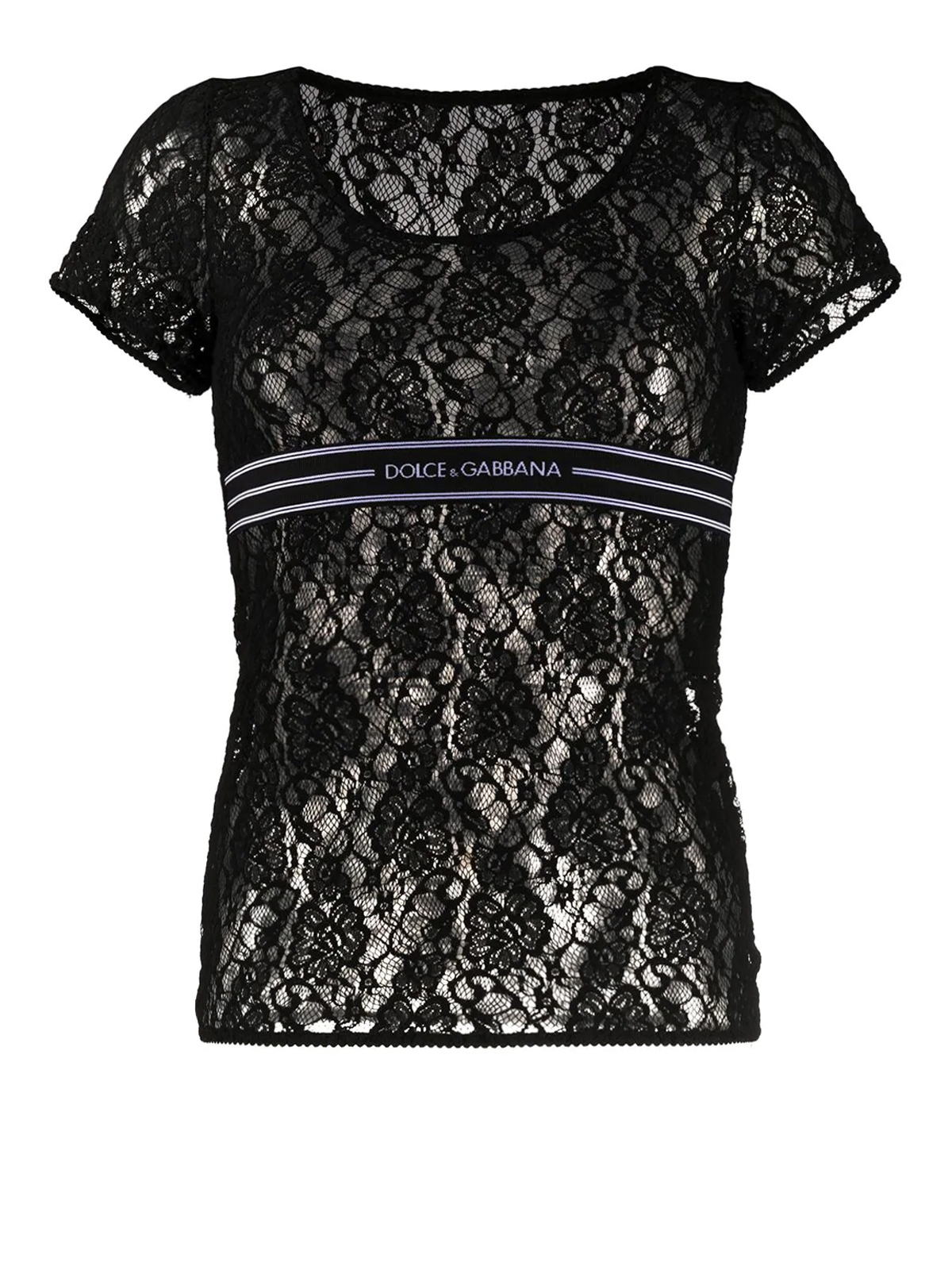 DOLCE & GABBANA BLACK LACE T-SHIRT