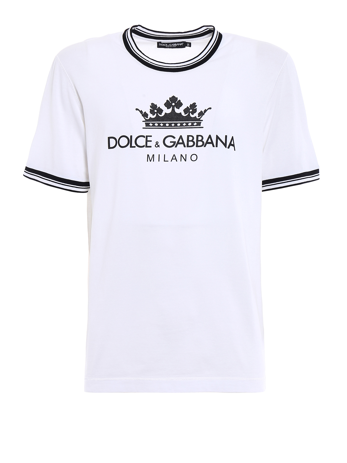 T-shirts Dolce & Gabbana - DG Crown white cotton T-shirt - G8II3TFU7EQW0800