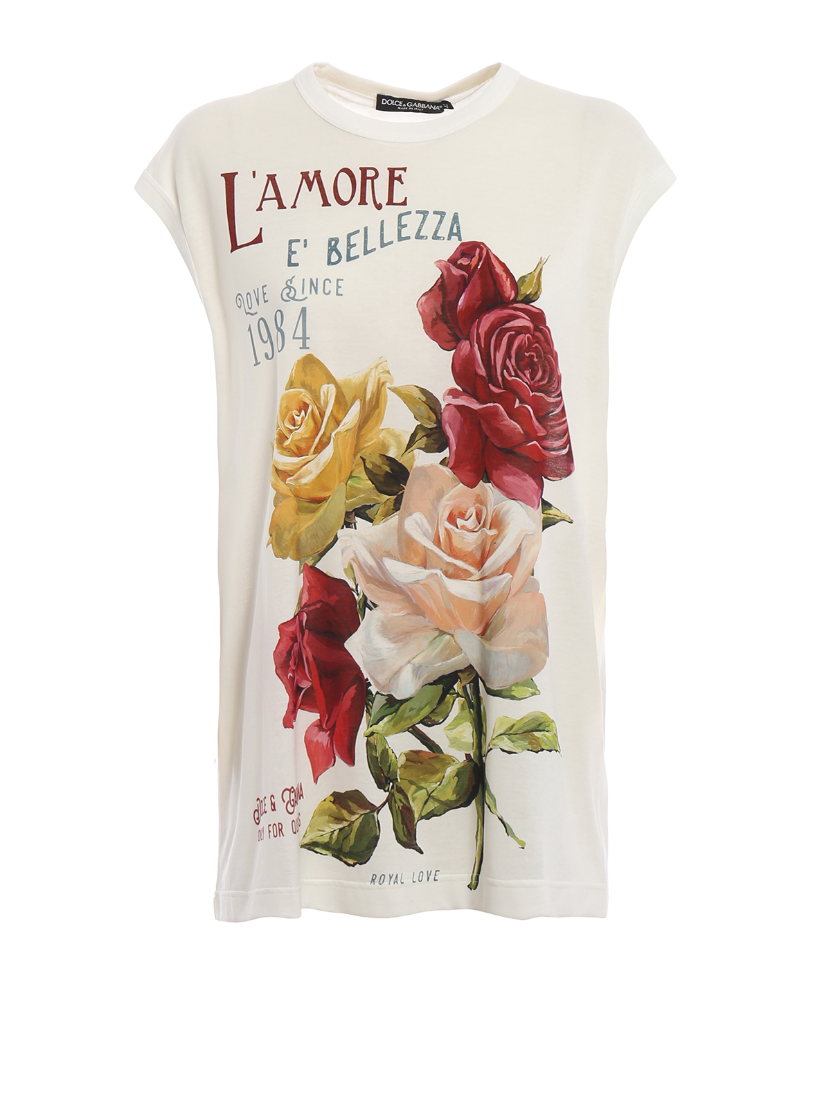 Dolce Gabbana L Amore E Bellezza Sleeveless Long T Shirt T Shirts F8h93tfh71phat06