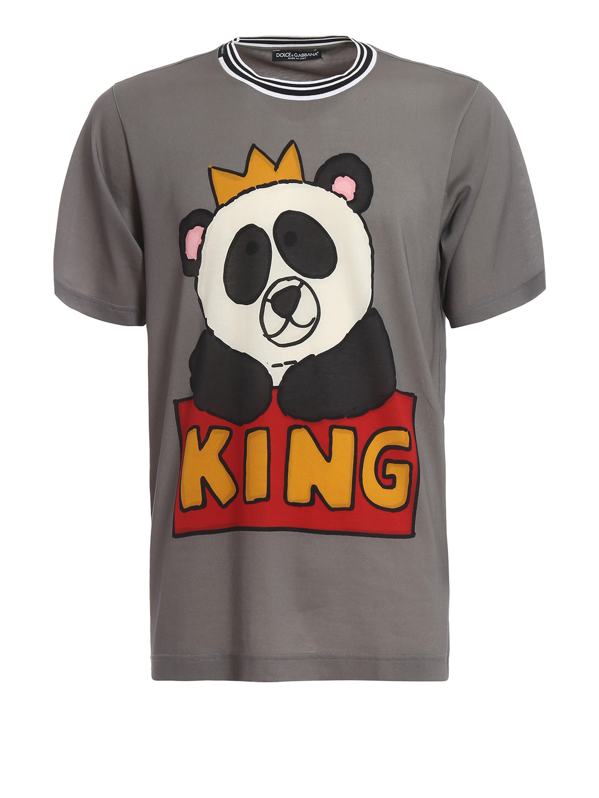 replica embrace mistaken T-shirts Dolce & Gabbana - Panda King cotton T-shirt - G8HV4THH7HUHJX25