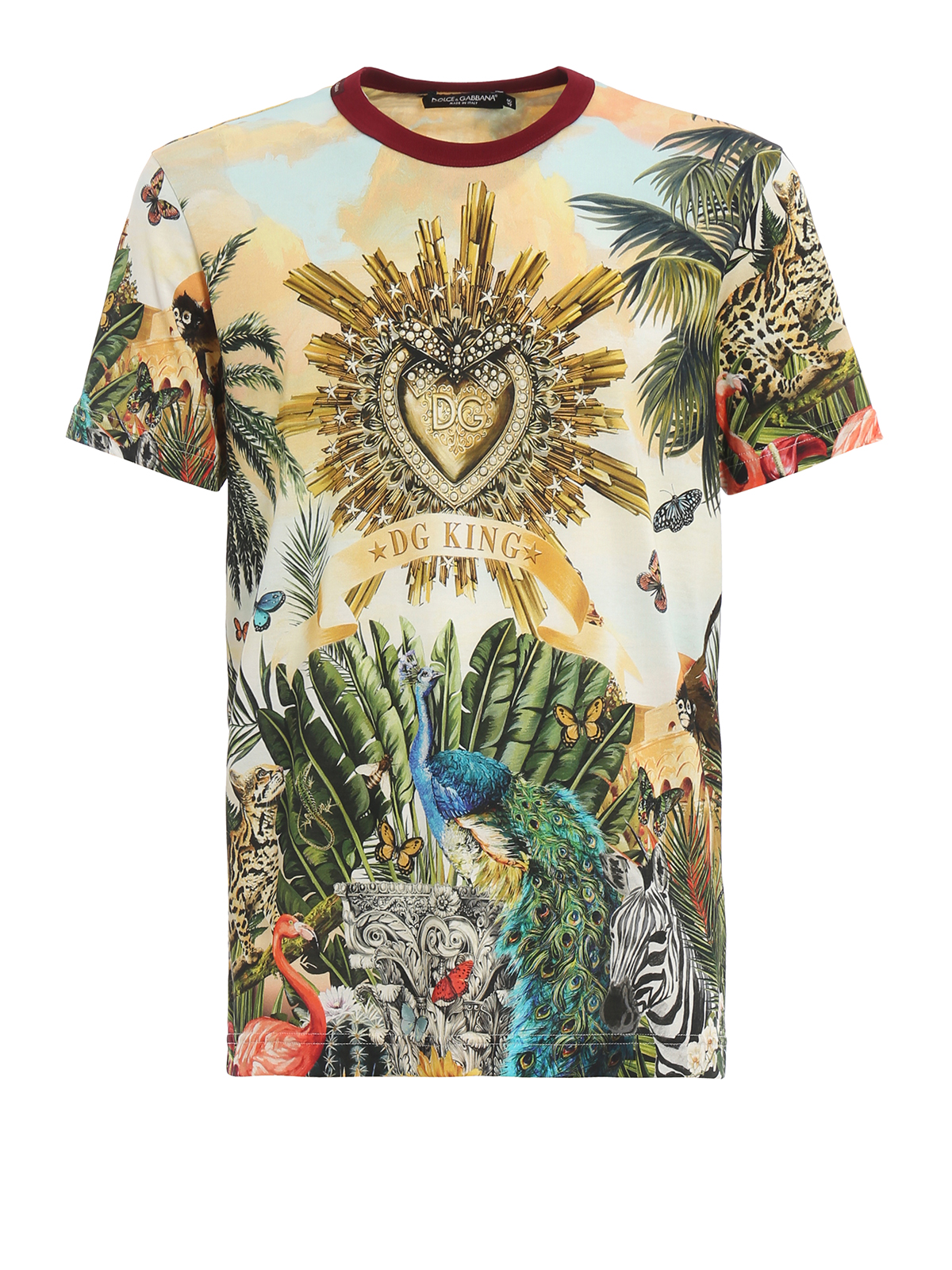T-shirts Dolce & Gabbana - Tropico DG King print T-shirt - G8KBATHH7YPHHIH3