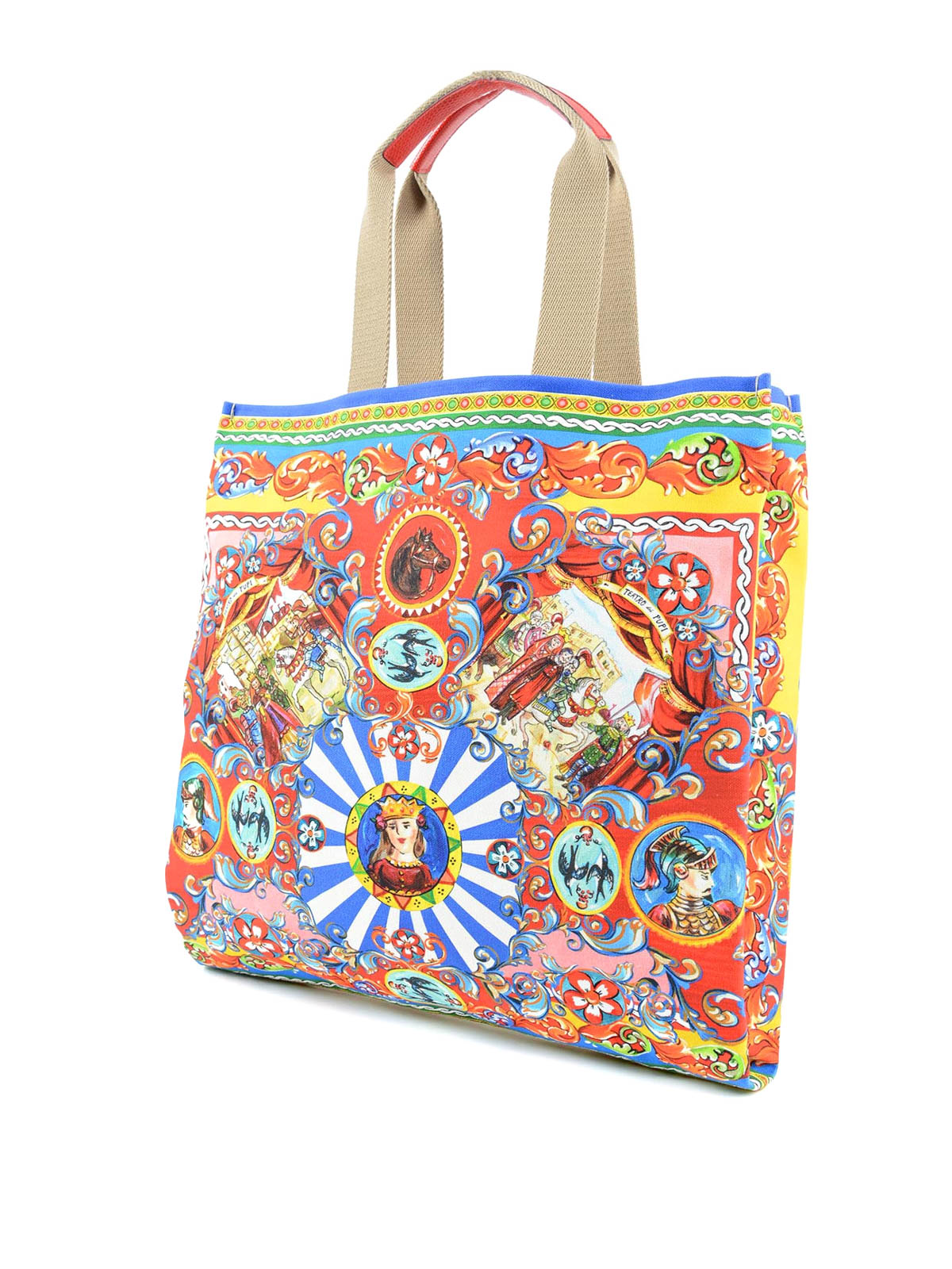 Maria printed canvas shopping bag by Dolce & Gabbana - totes bags | iKRIX