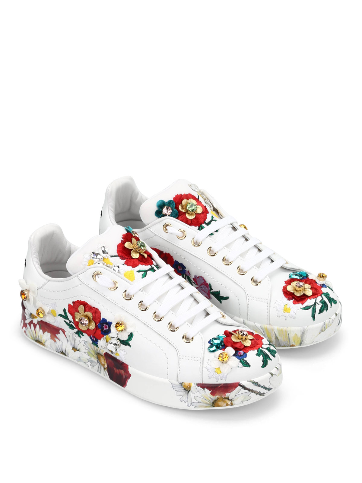 Trainers Dolce & Gabbana - Floral embroidered sneakers - CK0058AD19580001